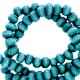 Wooden beads round 4mm Cyan blue